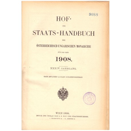 Hof- und Staats-Handbuch der Österreichisch-Ungarischen Monarchie für 1908
